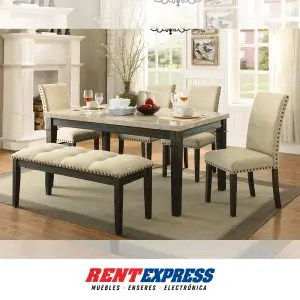 GREYSTONE DINING ROOM WITH BENCH