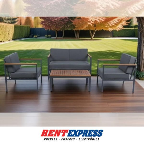 JUEGO DE PATIO - LOVESEAT Y 2 SILLAS CON MESA