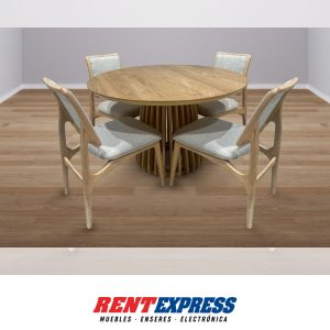 JUEGO DE COMEDOR OCEANVIEW – MESA DE COMEDOR REDONDA CON 4 SILLAS