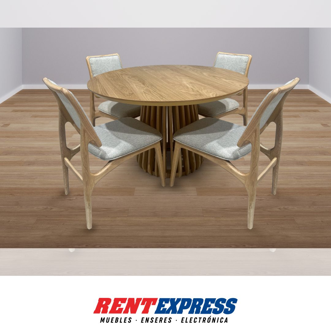 JUEGO DE COMEDOR OCEANVIEW – MESA DE COMEDOR REDONDA CON 4 SILLAS