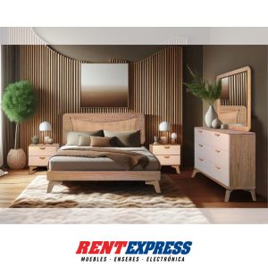 JUEGO DE HABITACIÓN – CAMA FULL Y GAVETERO, COLECCIÓN PALMS