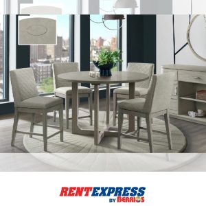JUEGO DE COMEDOR 5 PIEZAS – MESA COUNTER HEIGHT CON 4 STOOLS