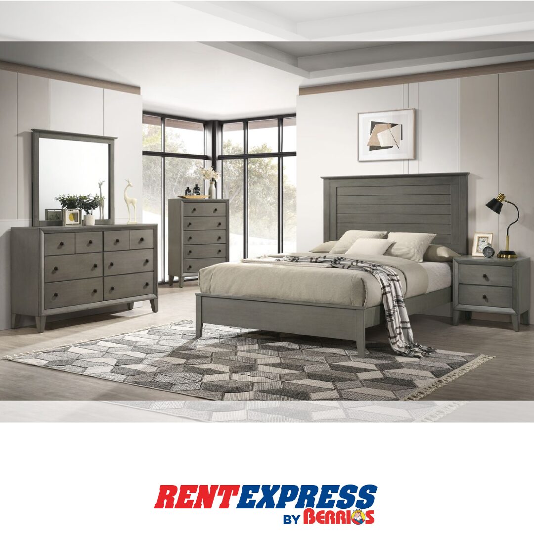 CAMA QUEEN, GAVETERO CON ESPEJO & MESA DE NOCHE CAMA QUEEN, GAVETERO CON ESPEJO & MESA DE NOCHE